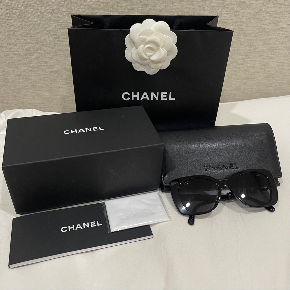 Chanel Square Sunglasses in Acetate & Strass